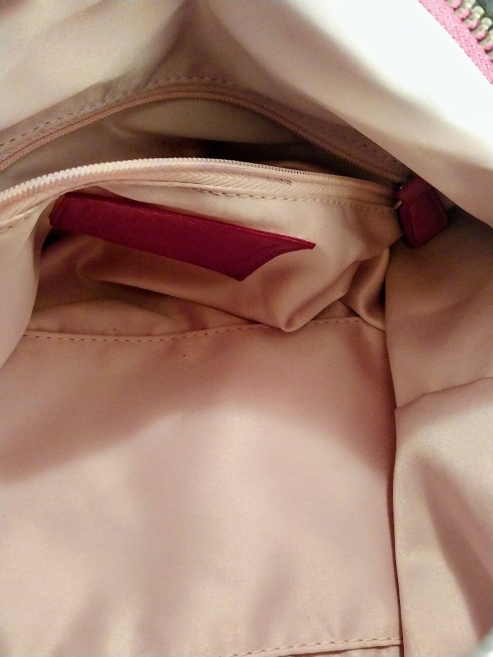 Coach Ashley Coral Pink Leather Satchel Pleated Silver Hardware Hobo Bag F15445 - Picture 8 of 11